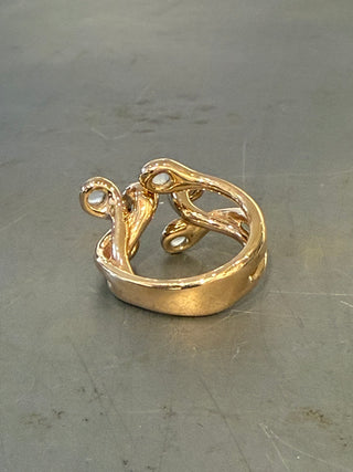 MC Pistillini Ring Bronze + White Moonstone #4