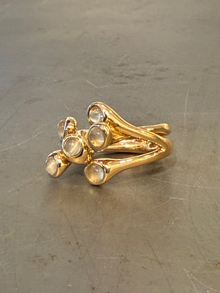 MC Pistillini Ring Bronze + White Moonstone #4